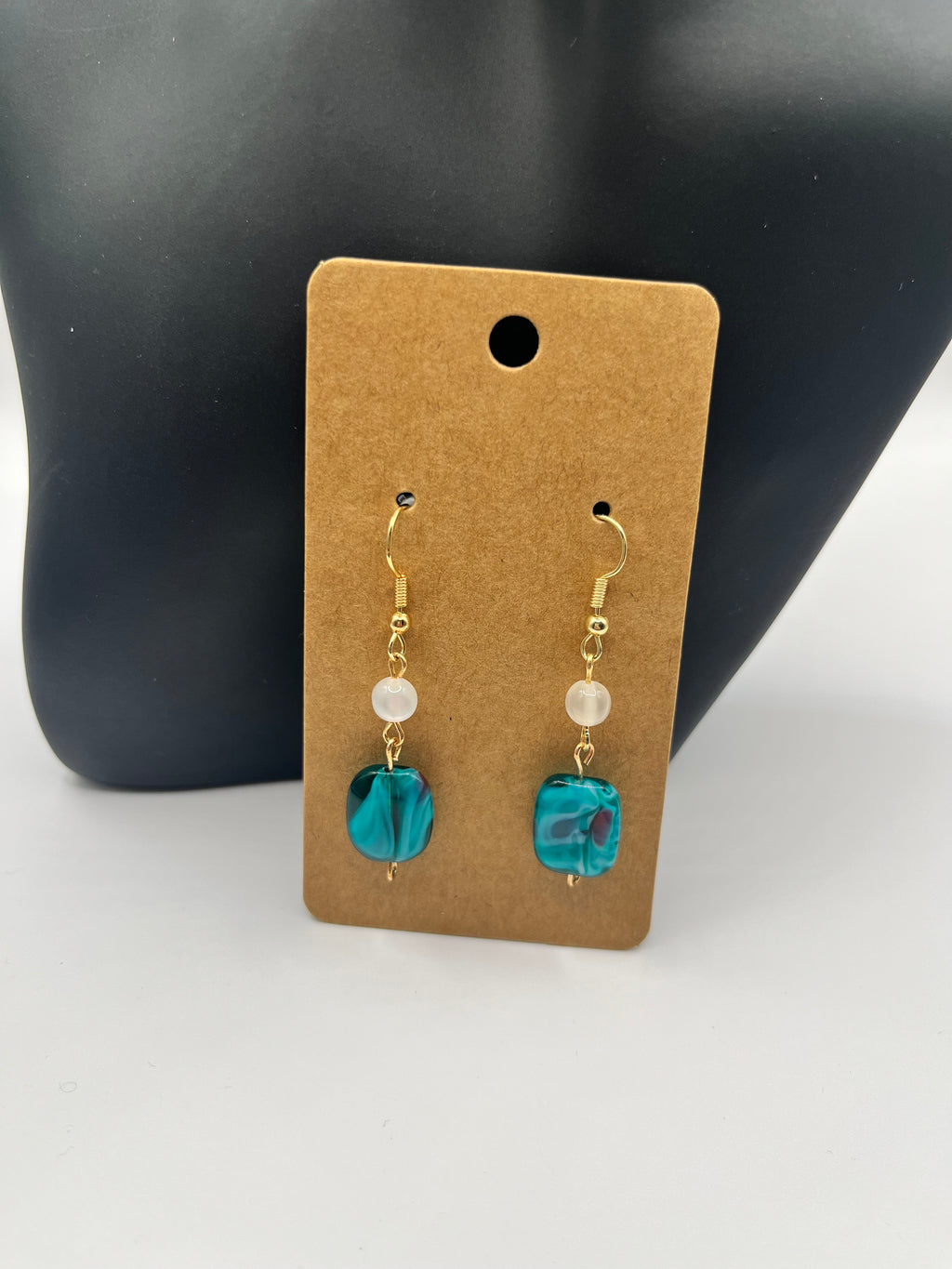 Blue Swirl Dangle Earrings