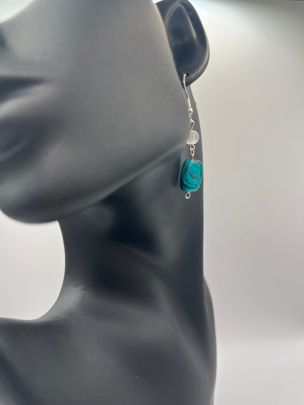Blue Swirl Dangle Earrings