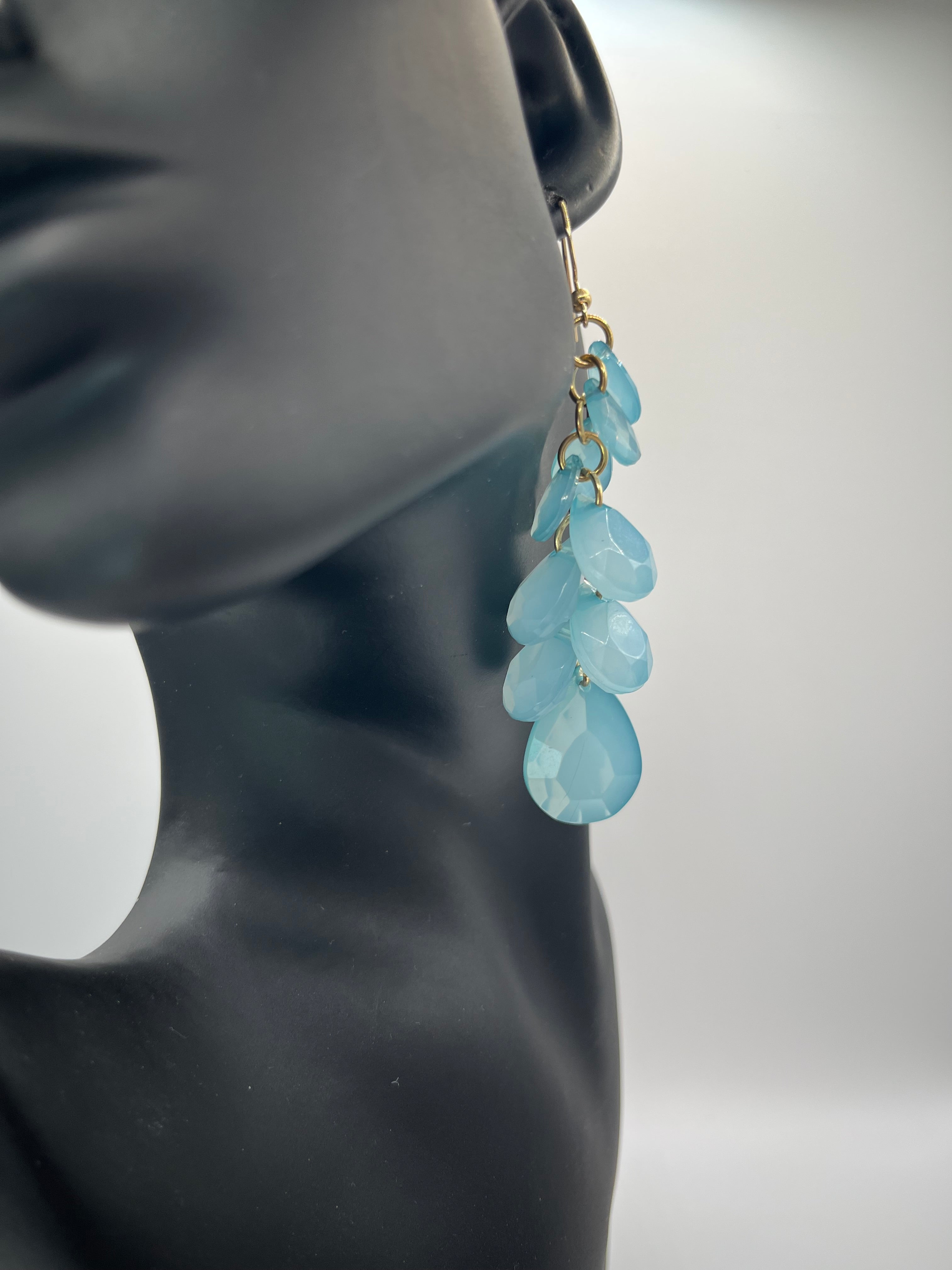 Up-cycled Blue Dangle