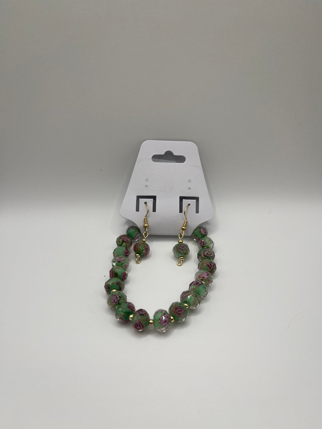 Green Rose Bracelet Set