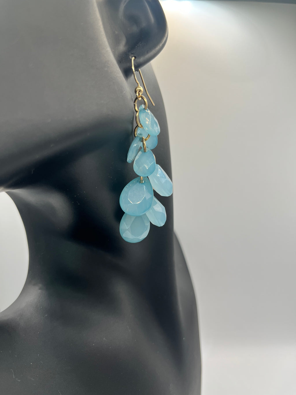 Up-cycled Blue Dangle