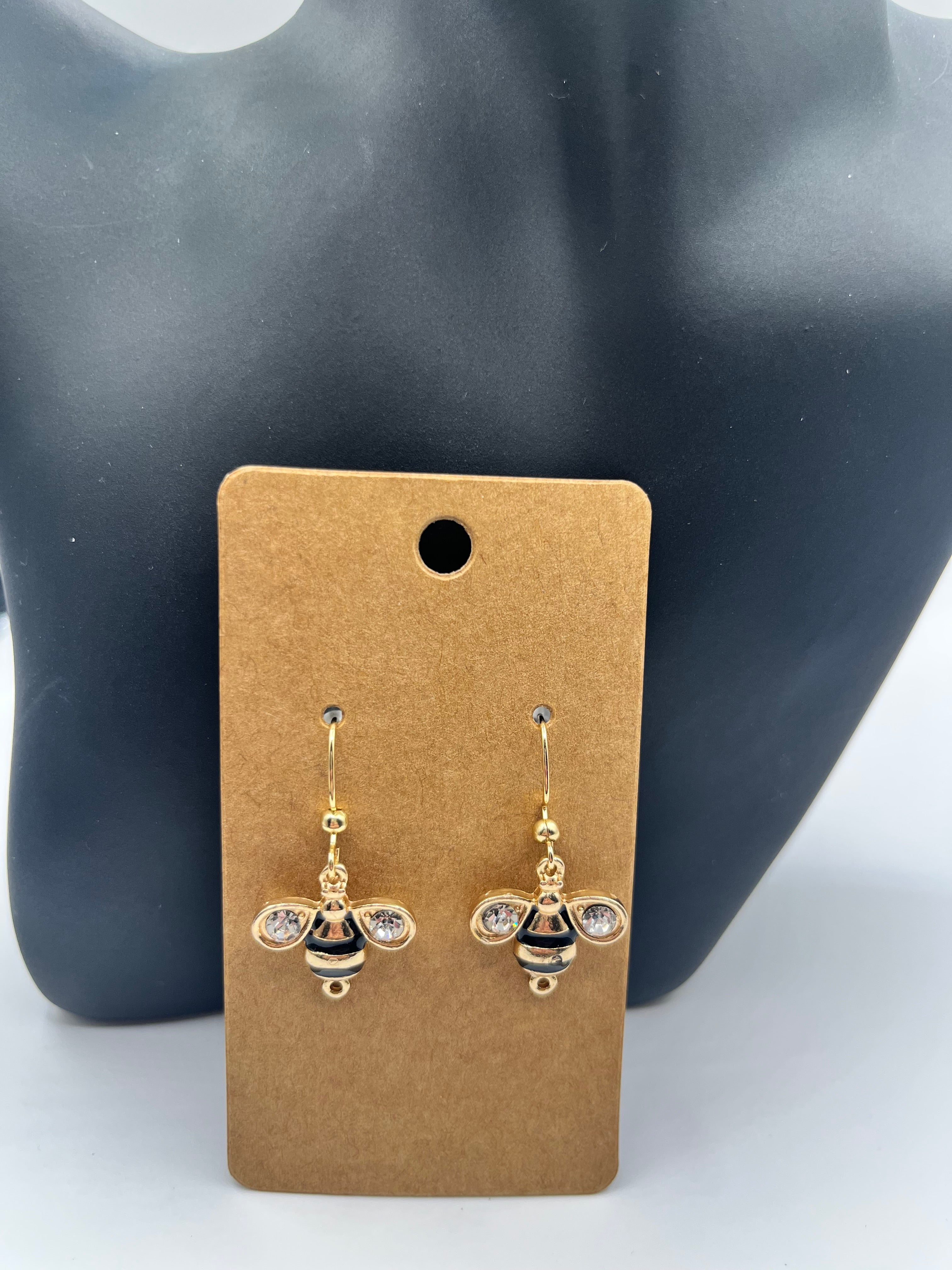 Gold Bee Earrings