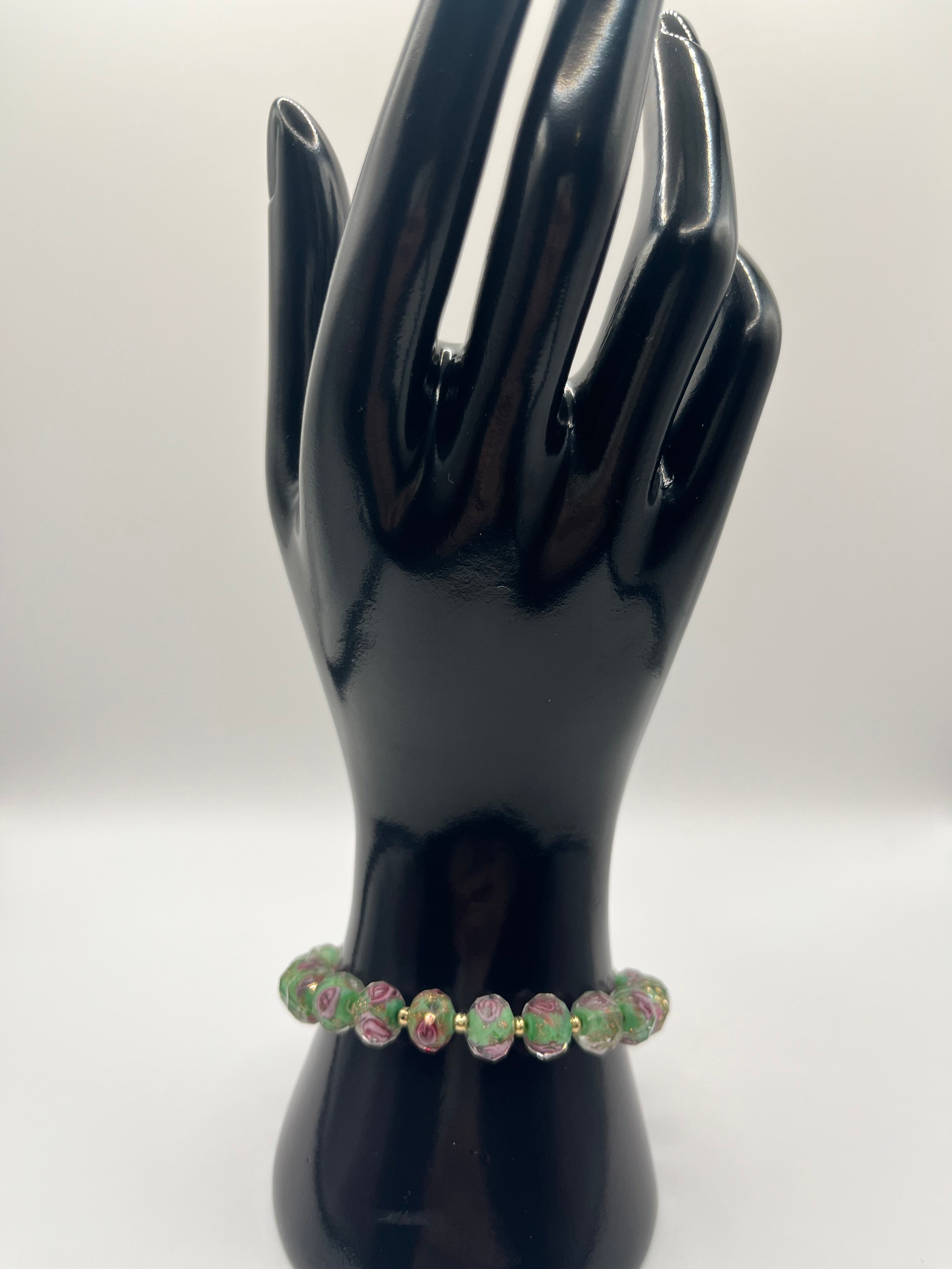 Green Rose Bracelet Set
