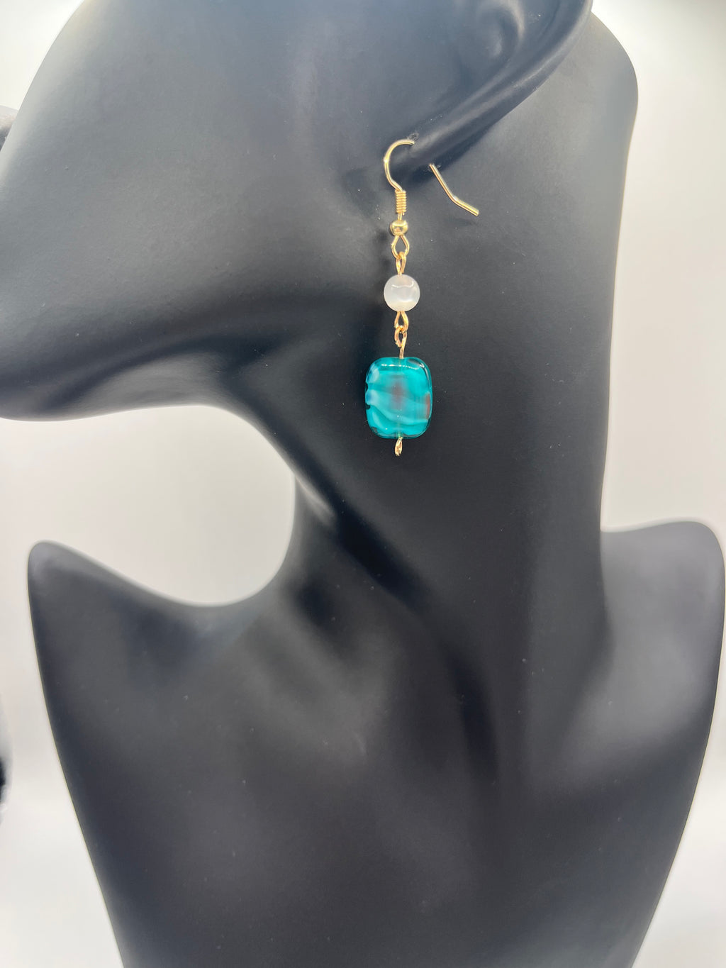 Blue Swirl Dangle Earrings