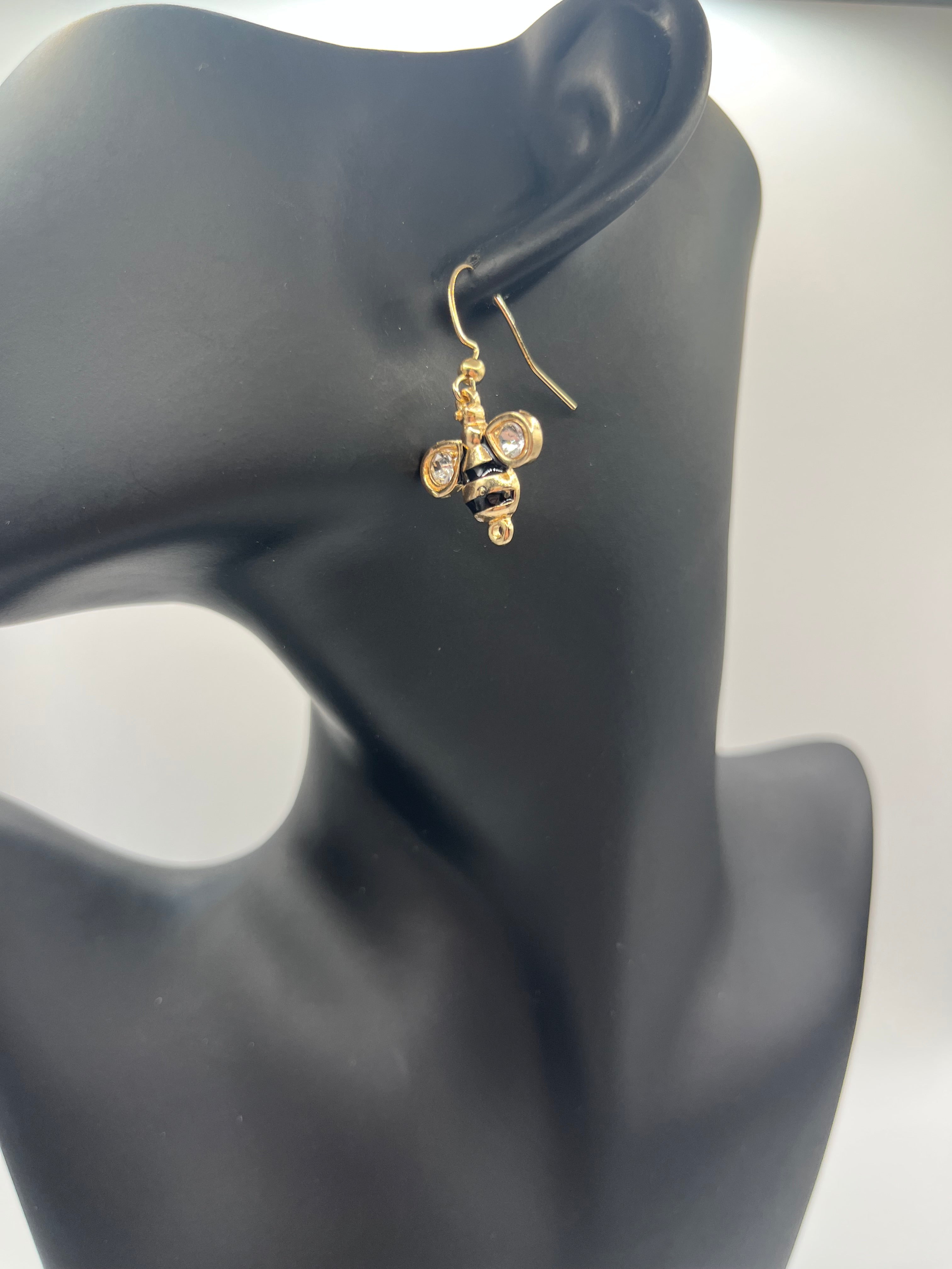 Gold Bee Earrings