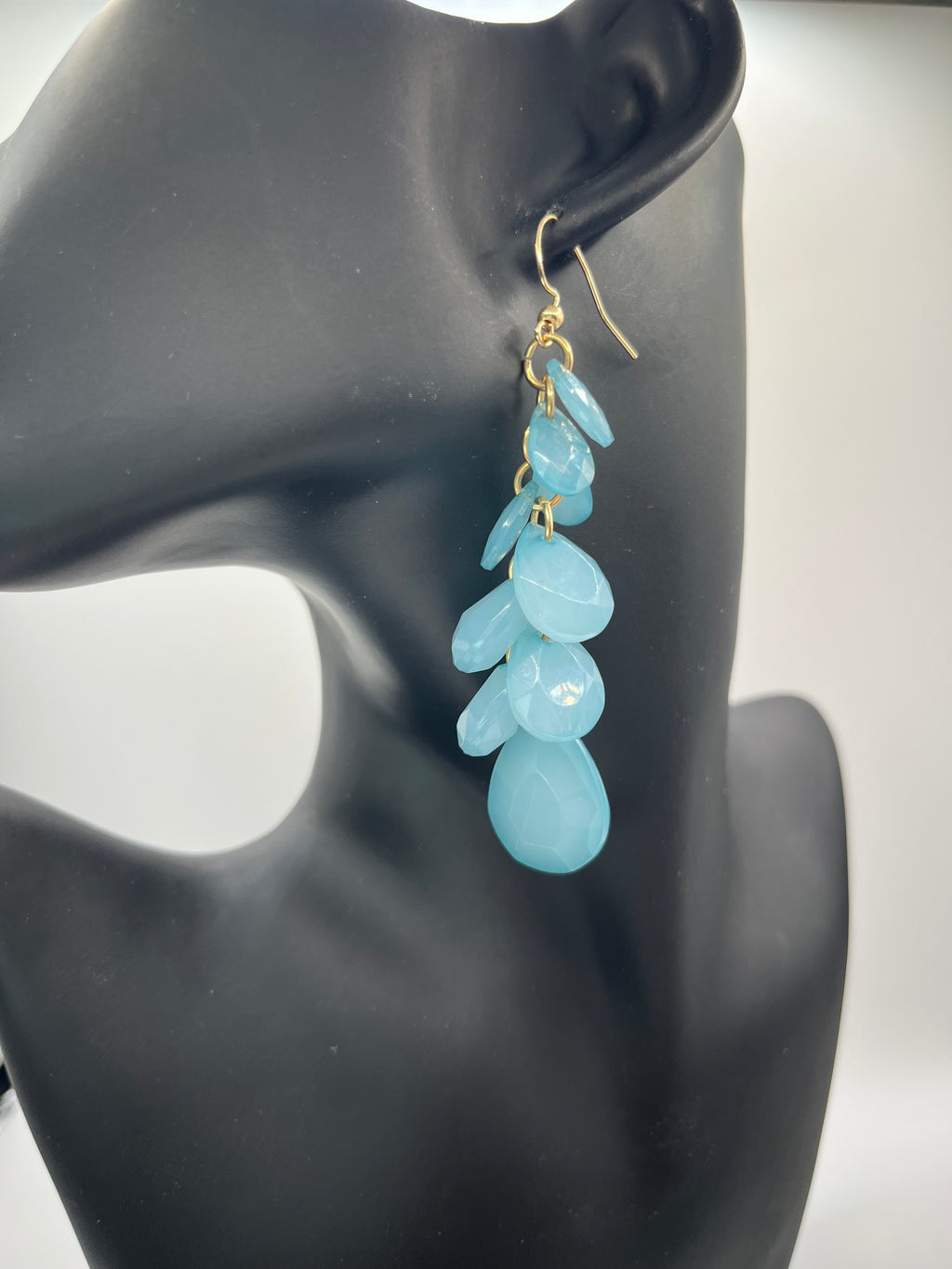 Up-cycled Blue Dangle