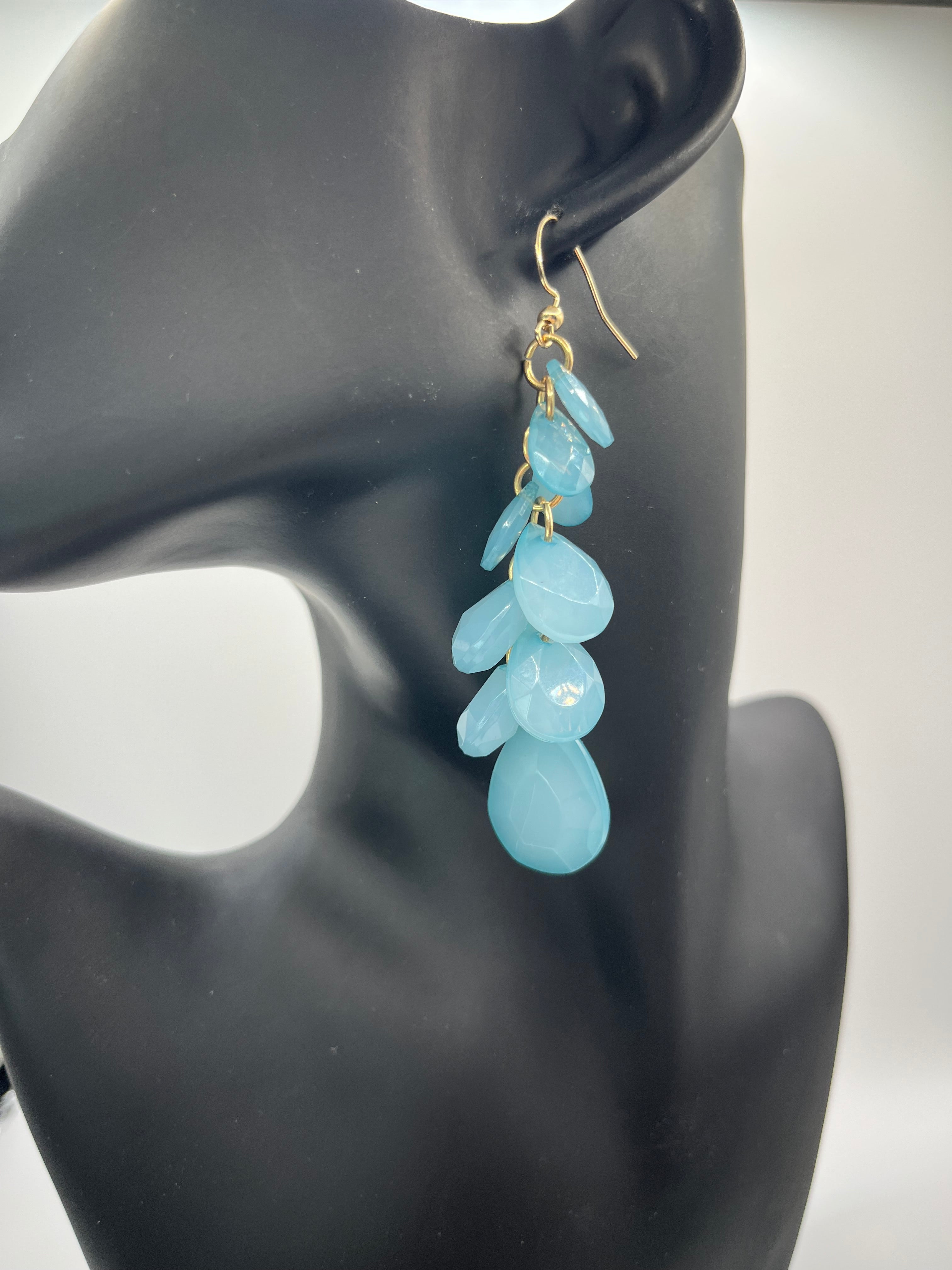 Up-cycled Blue Dangle